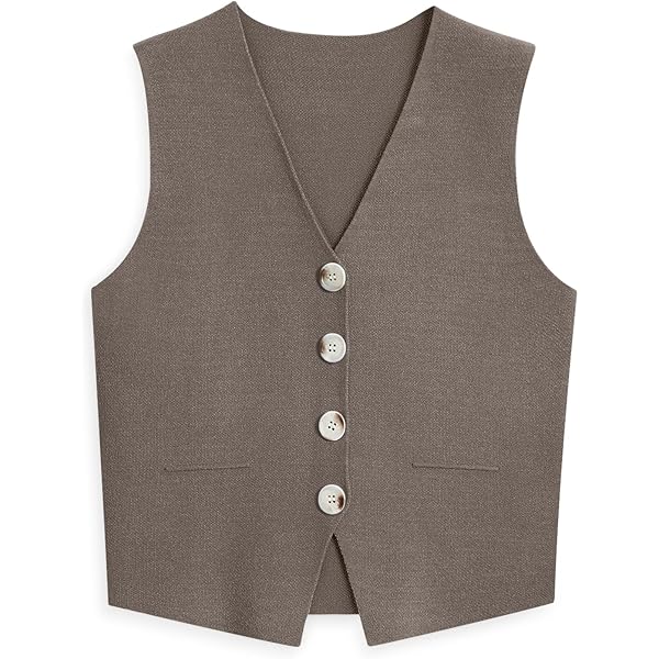 Verdusa Women's Sleeveless Button Front Old Money Knit