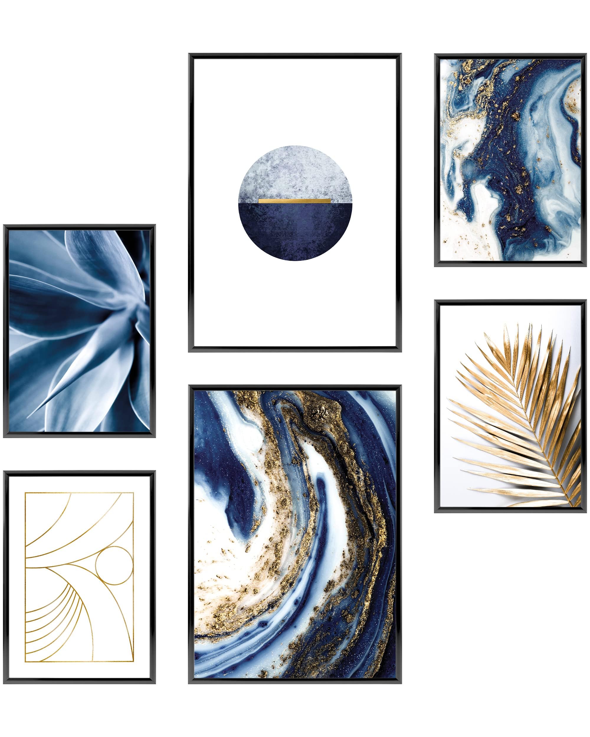 Heimlich - Poster Set - 2 of A3 / 30x42 cm + 4 of A4 / 21x30 cm - Premium Posters - Unframed Prints - Modern Style - Abstract Blue Marble — image 1