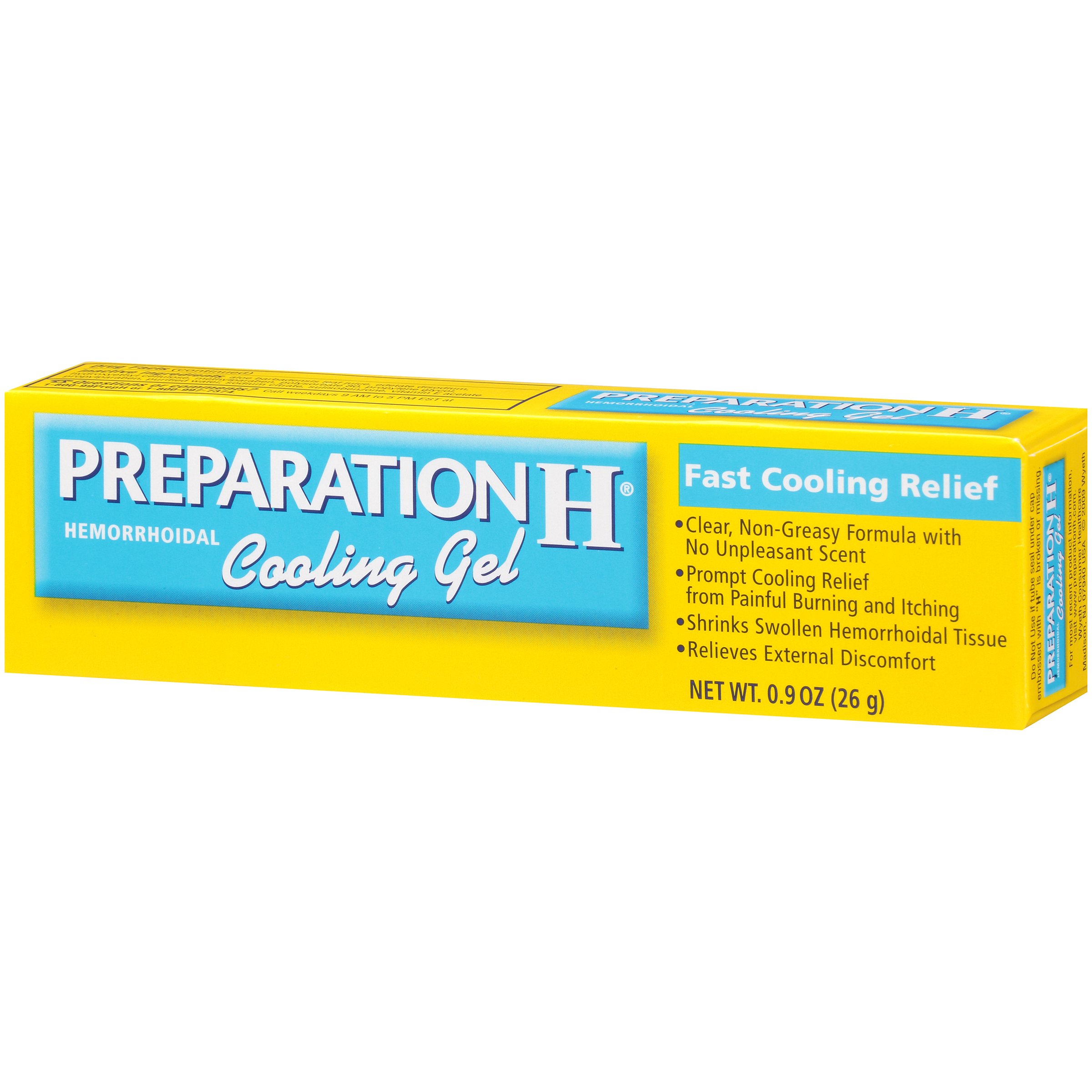 Preparation H (0.9 Ounce, 1 Tube per Box) Hemorrhoid Symptom Treatment Cooling Gel, Fast Discomfort Relief with Vitamin E and Aloe, Tube