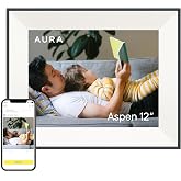 Aura Digital HD Picture Frame, Best Frame for Gifting, (12" - Aspen Black Mat)