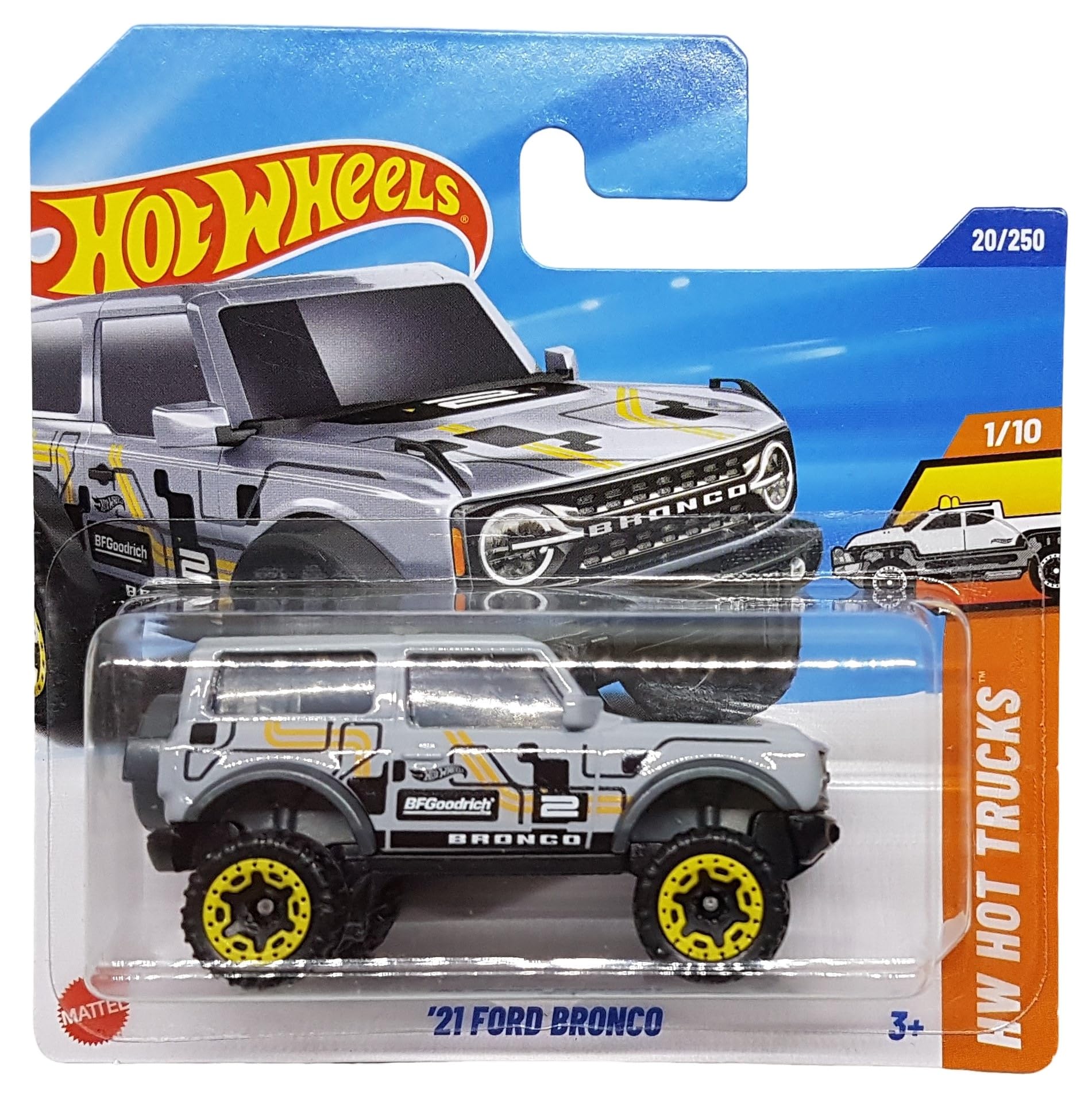 Hot Wheels - '21 Ford Bronco - HW Hot Trucks 1/10 - HYW73 - Short Card - BFGoodrich - Mattel 2025-1:64