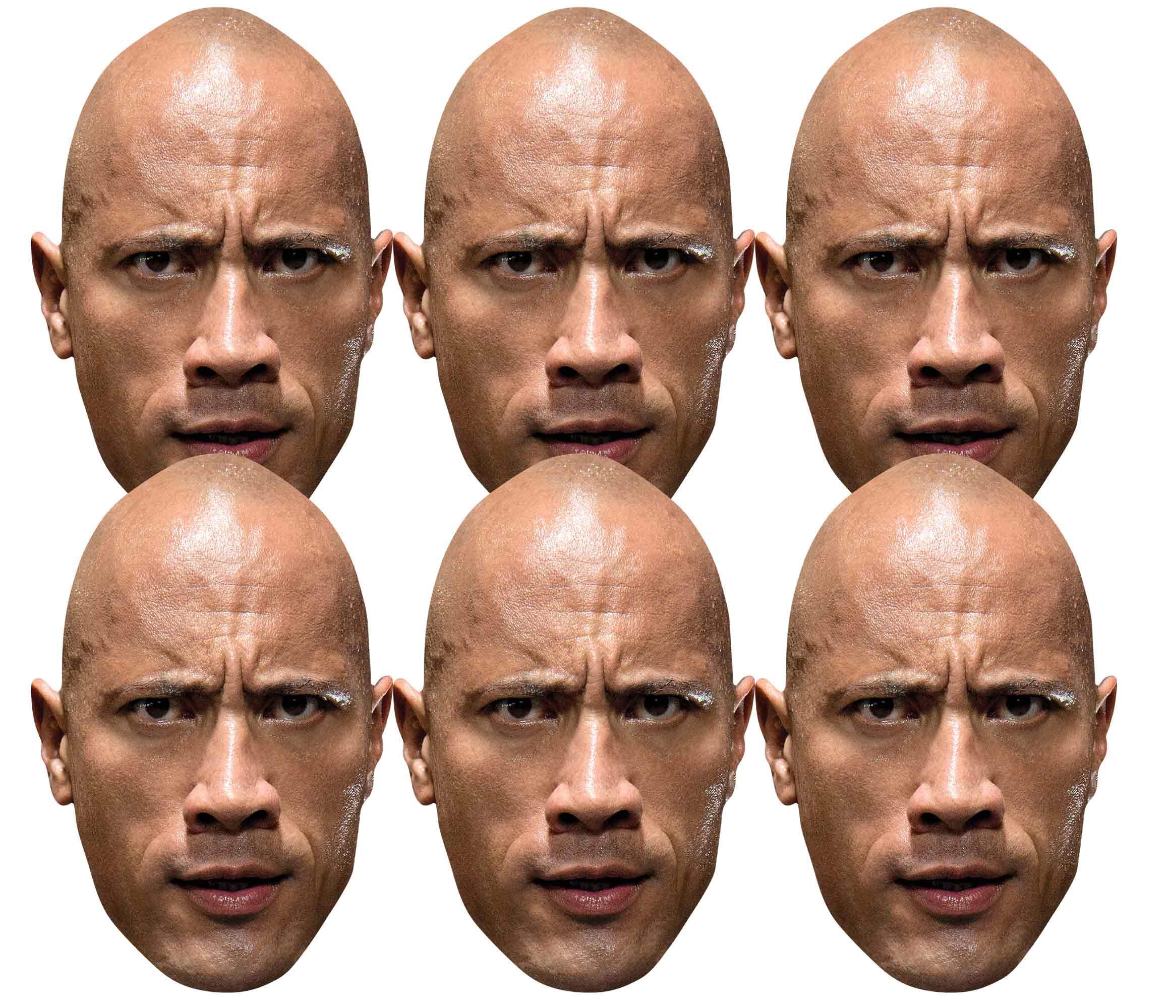 SMP415 The Rock Dwayne Johnson WWE Masks 6 Pack of Wrestling Masks Great Fun for Family, Friends and Fans