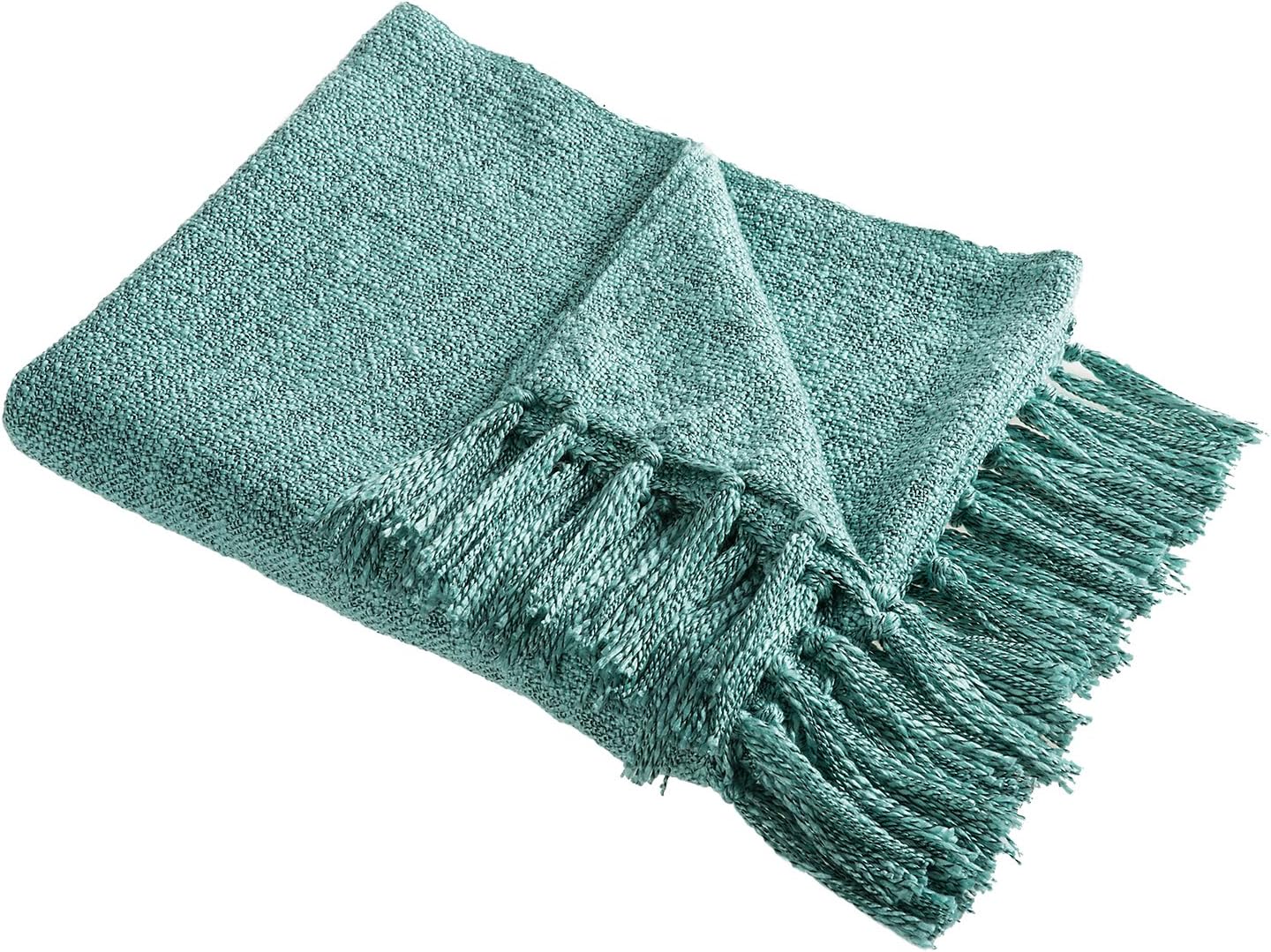 HollyHome Cobija de punto de tweed con borlas, ideal para uso como