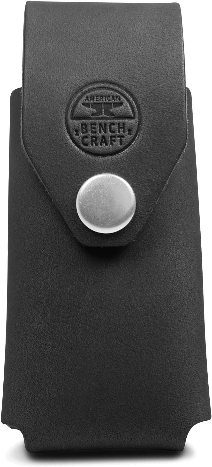 American Bench Craft Riveted Leather Knife Case fits Gerber FREEMAN GUIDE Folding Knife - Leather Sheath (Black)