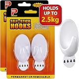 Ainiv 2-Pack Large Hooks with Adhesive Strips Damage-Free 2.5KG view 9