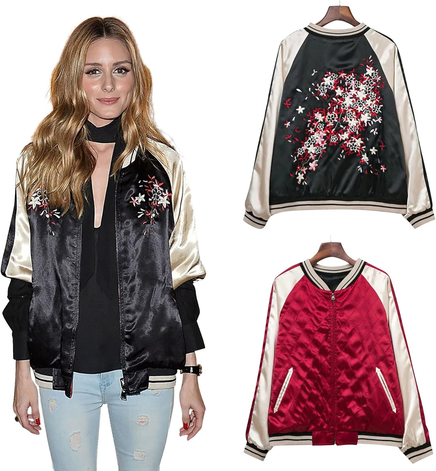 zara satin bomber jacket