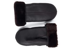 Zavelio Men's Premium Genuine Sheepskin Shearling Mittens – Warm Winter Gloves
