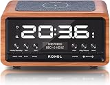 Roxel Nod Bedside Radio DAB/DAB+ FM Alarm Clock QI Wireless Charging Walnut view 7