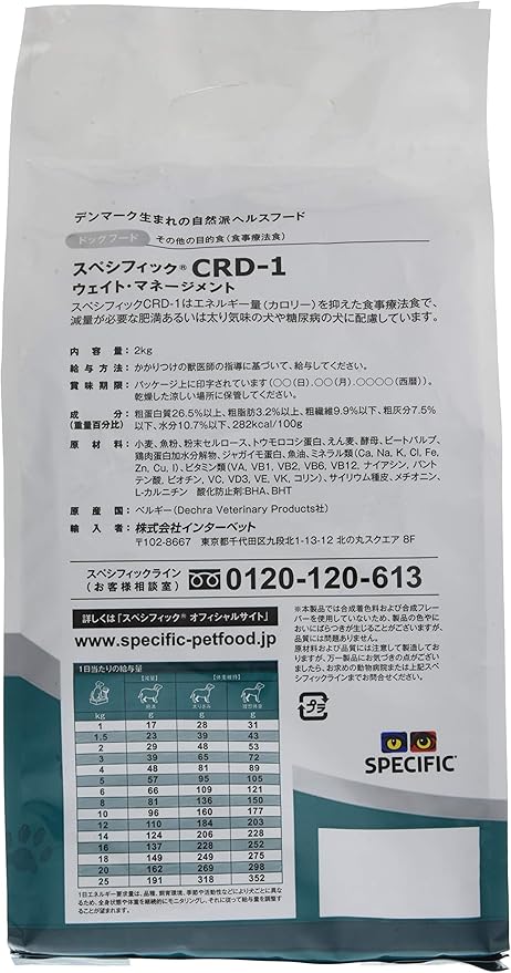 Amazon Co Jp スペシフィック Specific 療法食 ウエイトマネジメントcrd 1 犬用 2kg ペット用品