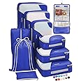 ALL INCLUDED 10 Set Durable Packing Cubes for Suitcases,OlarHike Essentials for Travel, UPGRADED Anti-Tear Stitching, NEW Improved Luggage Packing Organizers for Travel Accessories(Klein Blue)
