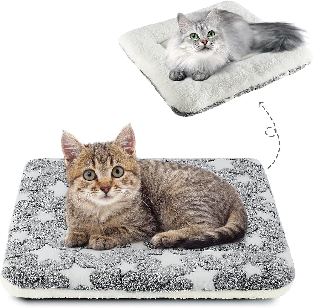 MORA PETS Cat Blanket Cushion Bedding Mat 45x37cm Grey Reversible