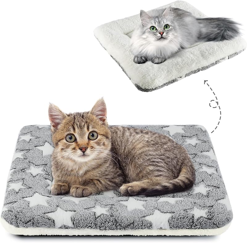 MORA PETS Cat Blanket Cushion Bedding Mat 45x37cm Grey Reversible