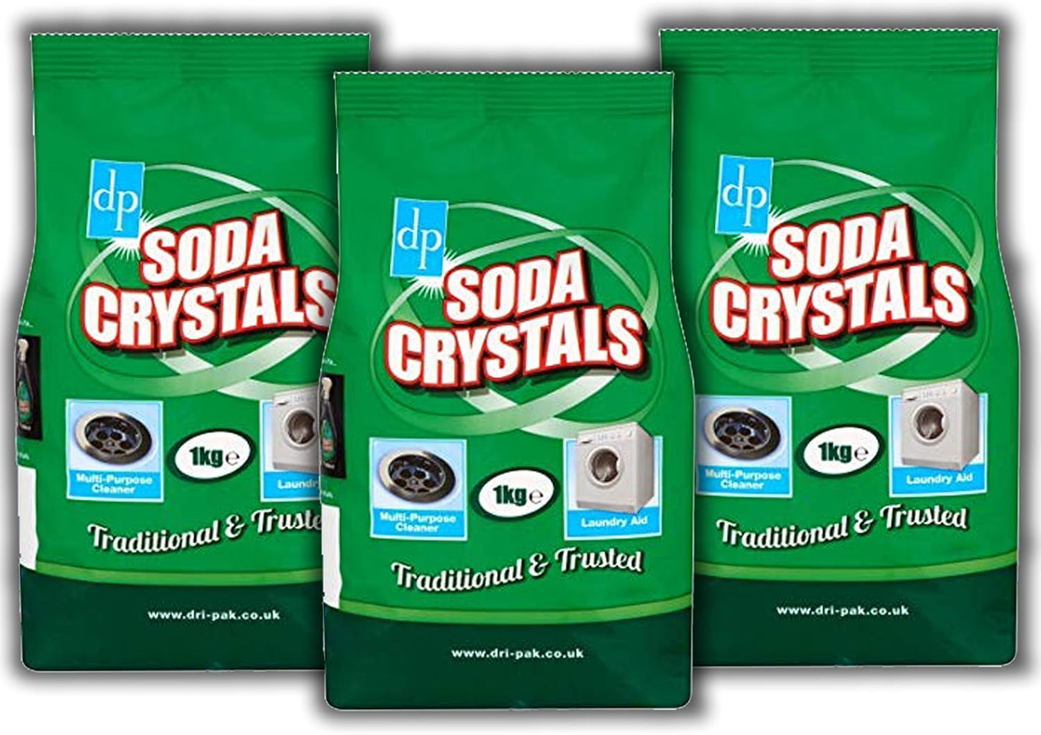 3 X Dri Pak Soda Crystal, 1kg, 3 kg (Pack of 1)