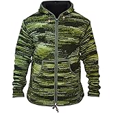 Shopoholic Fashion Tie Dye Hooded Wool Jacket, Fleece Lined Long Sleeve Full Zip Hoodie Hippie Sweater for Men