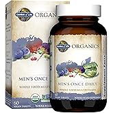 Garden of Life Once Daily Whole Food Multivitamin for Men, Organic Mens Vitamins & Minerals, Vitamin C, Zinc, Vegan, for Health & Well-Being, 60 Tablets