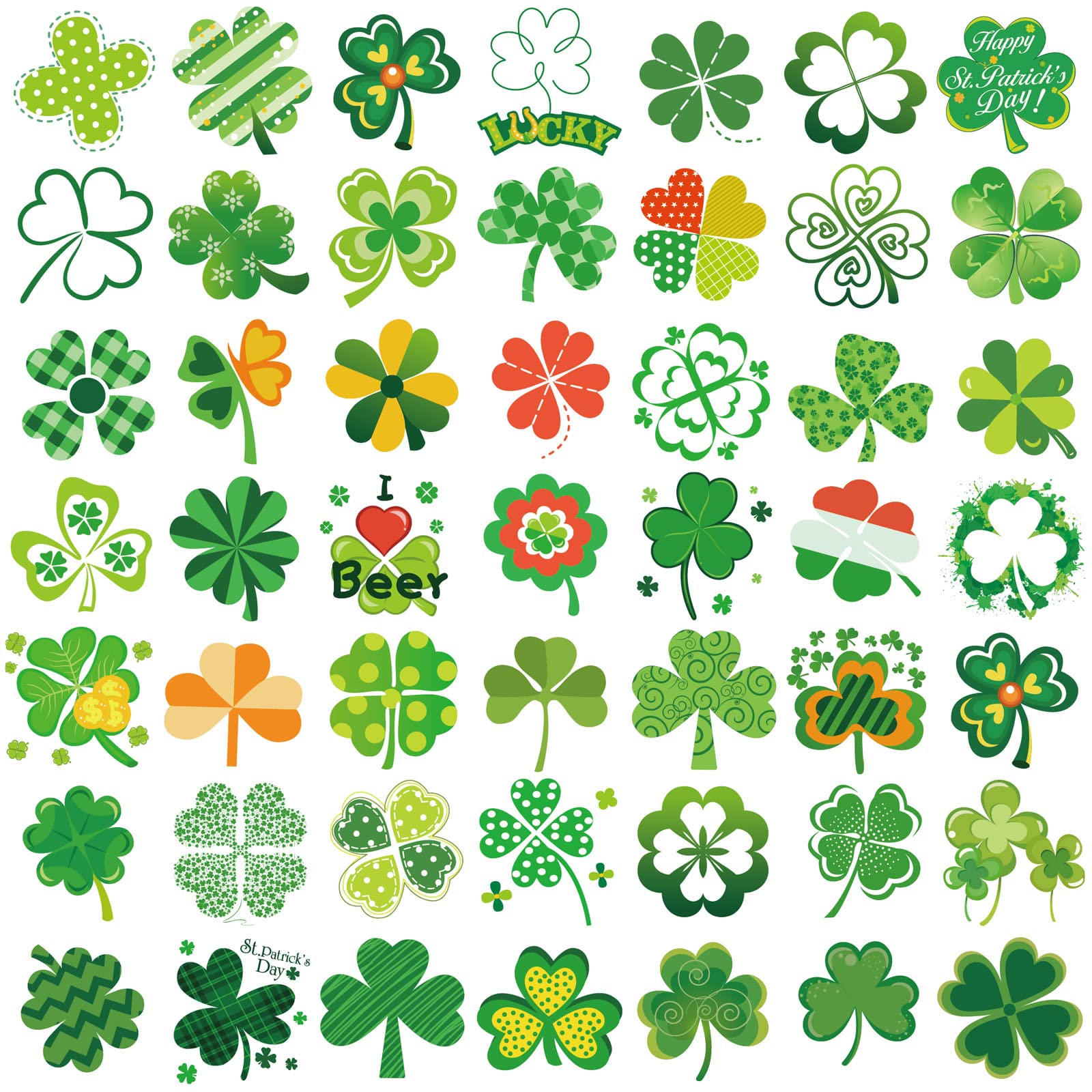 HOWAF Shamrock Tattoos, 96Pcs St Patricks Day Temporary Tattoo Shamrock Face Stickers for Kids Adults St Patricks Day Accessories Irish Decoration Party Favors Supplies