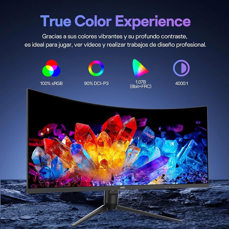 Monitor curvo para jogos 34 polegadas UWQHD(3440x1440) VA 120Hz, 1ms MPRT
