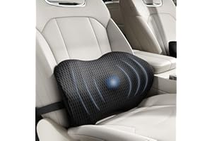 BYMECOST Lumbar Support Pillow for Car, Ergonomic Back Cushion with Strap, Memory Foam Lower Back Support Cushion for Driving, Lumbar Pillow for Pain Relief, for Office Chair, Long Sitting (Black 4D Mesh)