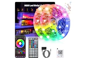 GANZQH Led Lights for Bedroom 100ft Music Sync Color Changing RGB Led Strip Lights, DIY Led Light Strip with Remote and App Control, Led Lights for Room Decor, Christmas, Moon Lighting (2 Roll)