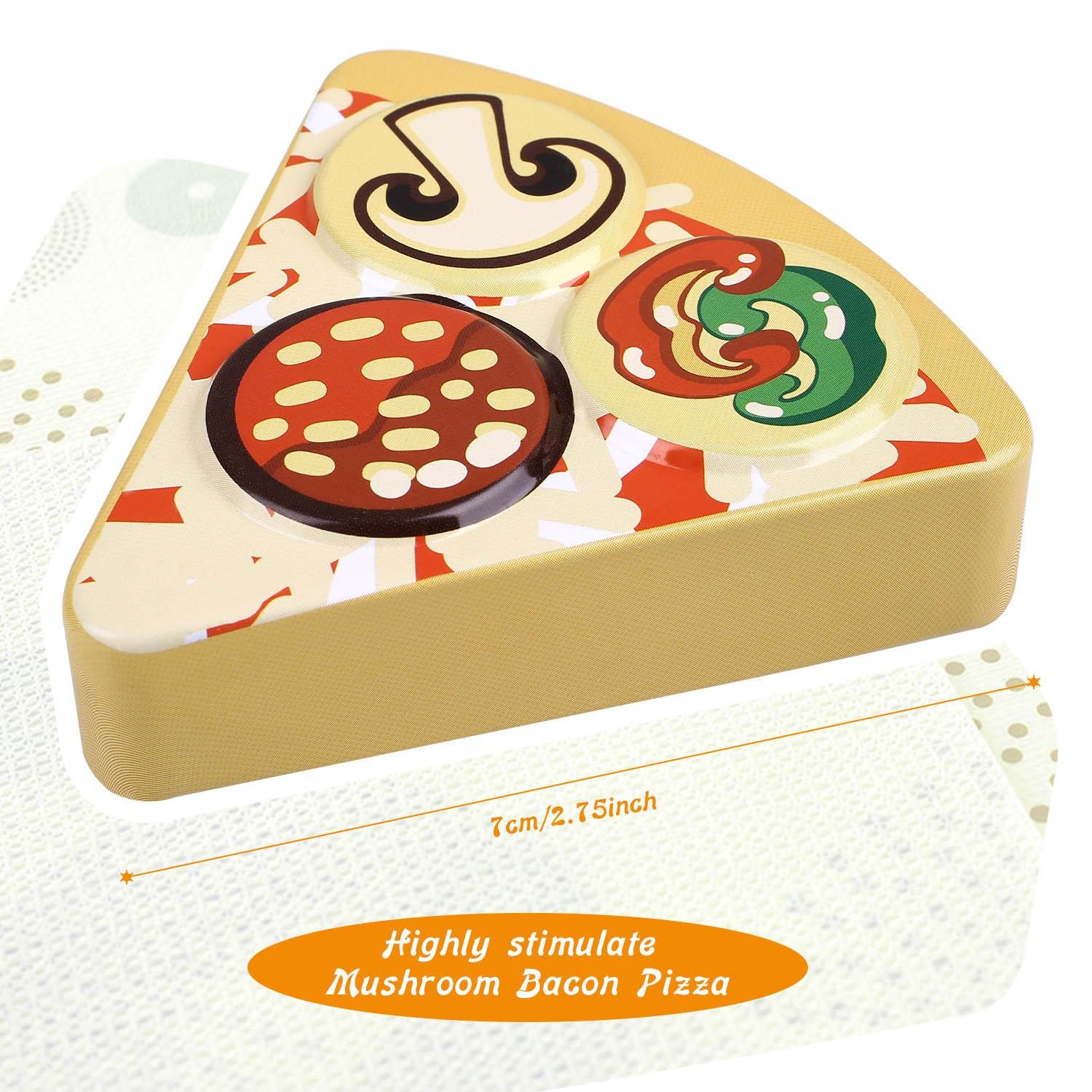 Play Pizza Party Toy Set for Kids Cutting Magnetic Tinplate Food Pretend Play Game with Child Size Slice Cutter and Kerchief by Peradix