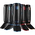 Sanabul Essential Kickboxing Shin Guards with Hook & Loop Straps Shin Pads for MMA Muay Thai and Martial Arts