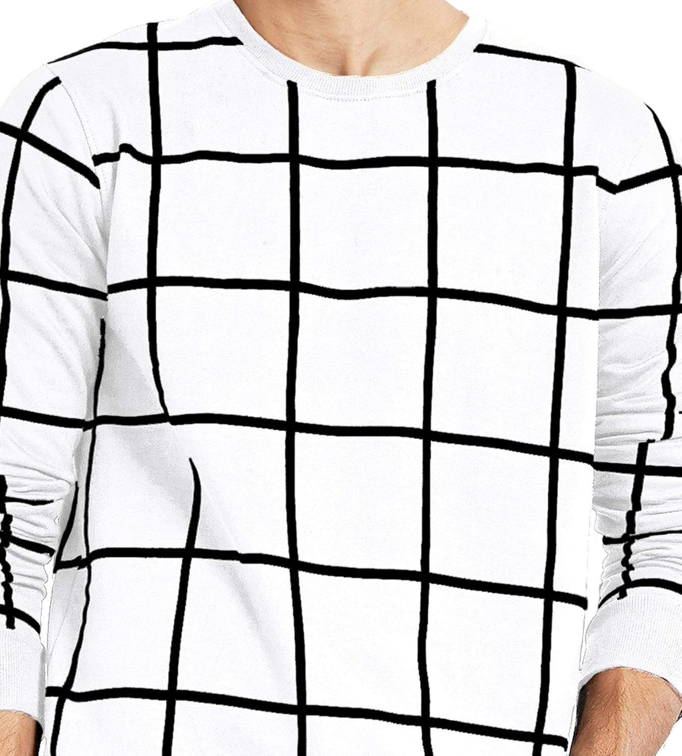 maniac men's cotton t-shirt (mens-ss18-rn-fs-checked-tshirt-navy)