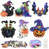 Halloween Crafts for Kids 12 Pack DIY Halloween Poke in Craft Kits Make You Own Poke in Arts with Pumpkin Bat for Boys Girls Fall Thanksgiving Dia de los Muertos Decor Activities Games Party Supplies