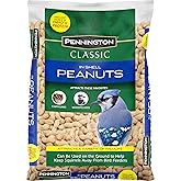 Pennington Classic in Shell Peanuts 5 pounds | Peanuts in Shell For Squirrels, Peanuts For Birds, 100% Whole; Use on Ground Near Feeders