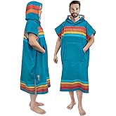 SUN CUBE Surf Poncho Changing Robe with Hood | Absorbent Quick Dry Microfiber Wetsuit Changing Towel with Pocket for Surfing Men Women