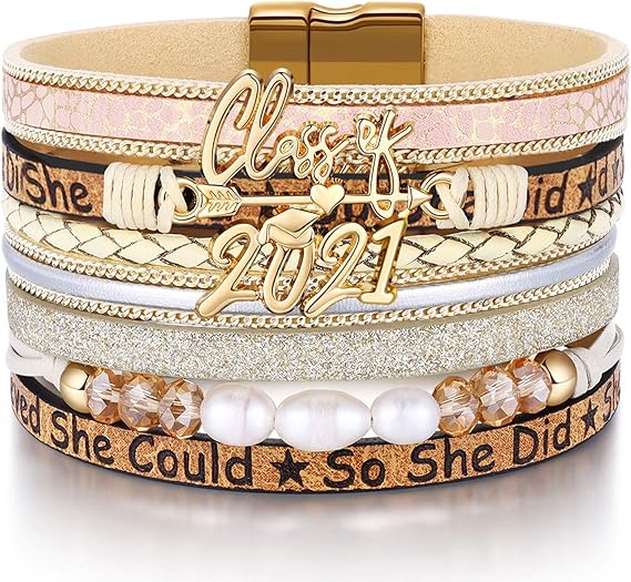 Amazon Co Jp 21 Scompass Arrow ブレスレット 大学高校卒業 友情のプレゼント 女の子 男の子 X ベージュ ジュエリー