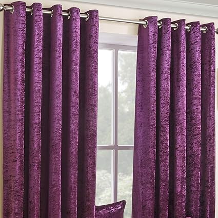 Plum Aubergine Luxury Heavy Weight Velvet Eyelet Ring Top