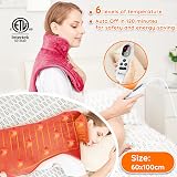 Mia&Coco Comfort Red Electric Heating Pad 60x100cm Back Neck Shoulders 6 heat view 3