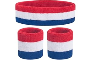 ONUPGO Kids Sweatbands Toddler Headband Wristband Set - Athletic Cotton Baby Sweat Band for Kids Youth Baby (1 Headband + 2 Wristbands)