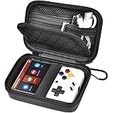 Case Compatible with Miyoo Mini Plus Portable Game Console, Holder for Handheld Game Player and External TF Card 64G, with Mesh Pocket for Charging Cable, Batteries and Accessories- Black (Box Only)