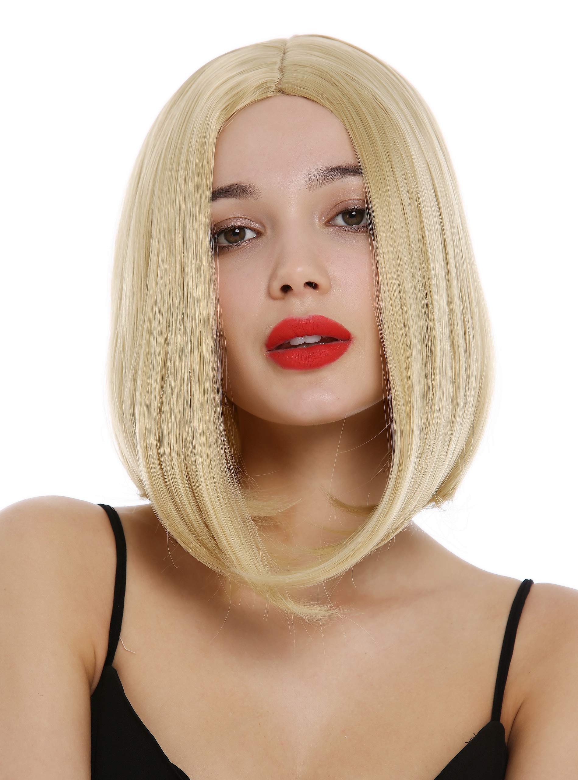 WIG ME UP - YZF-4365-86 Lady wig short concave bob style straight middle-parting clavi cut goldblond blond