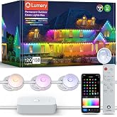 Lumary Permanent Outdoor Lights Max 158FT with 120 LED Eave Lights RGBAICW | 7200LM, IP67 Waterproof, Patio &amp; Backyard Lighting, Pool Parties, DIY Scene Modes, Works with Alexa &amp; Google Assistant