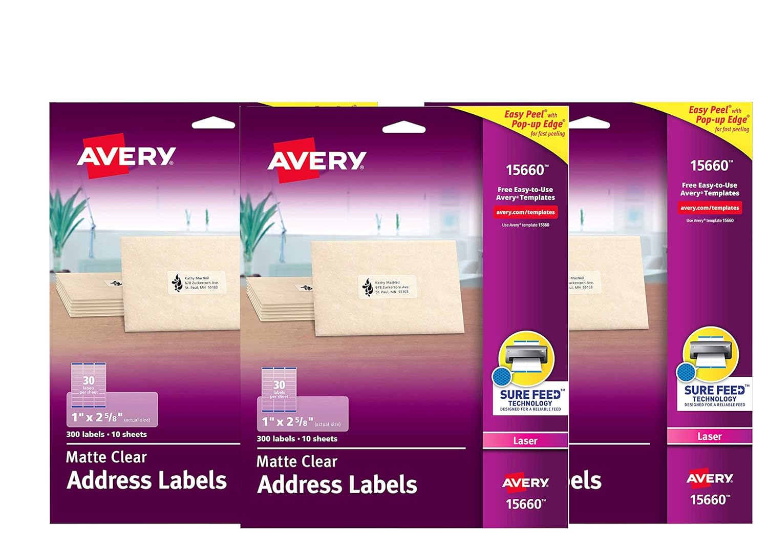 Amazon Com Avery Matte Frosted Clear Address Labels For