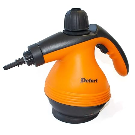 Defort DSC-1200 Dampfreiniger mit 1200 Watt und 3,0 bar Druck, W, Orange, Schwarz