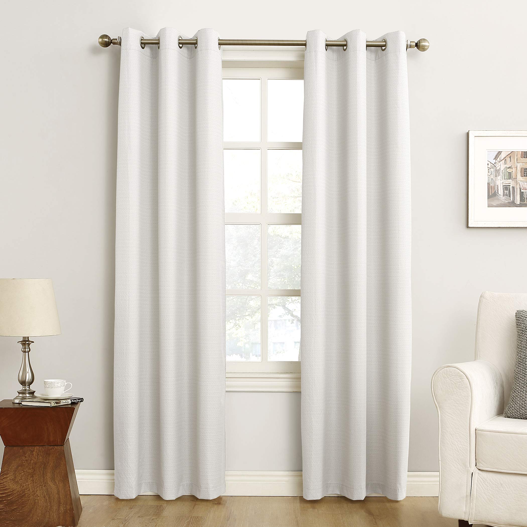 Sun Zero Cooper Thermal Insulated Energy Efficient Grommet Curtain Panel, Pearl White, 40" W x 84" L (1 Panel)