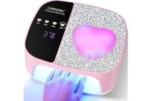 LIMEGIRL UV LED Nail Lamp Kit for Gel Polish Professional Fast Curing Pink Dryer Light Set with 4 Timer Settings Cordless Rechargeable Nail Art Cure Machine for Manicure Pedicure at Home and Salon