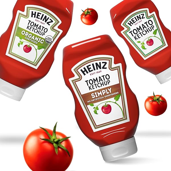 HEINZ SIMPLY TOMATO KETCHUP WITH NO ARTIFICIAL SWEETENERS, 19 OZ BOTTLE
