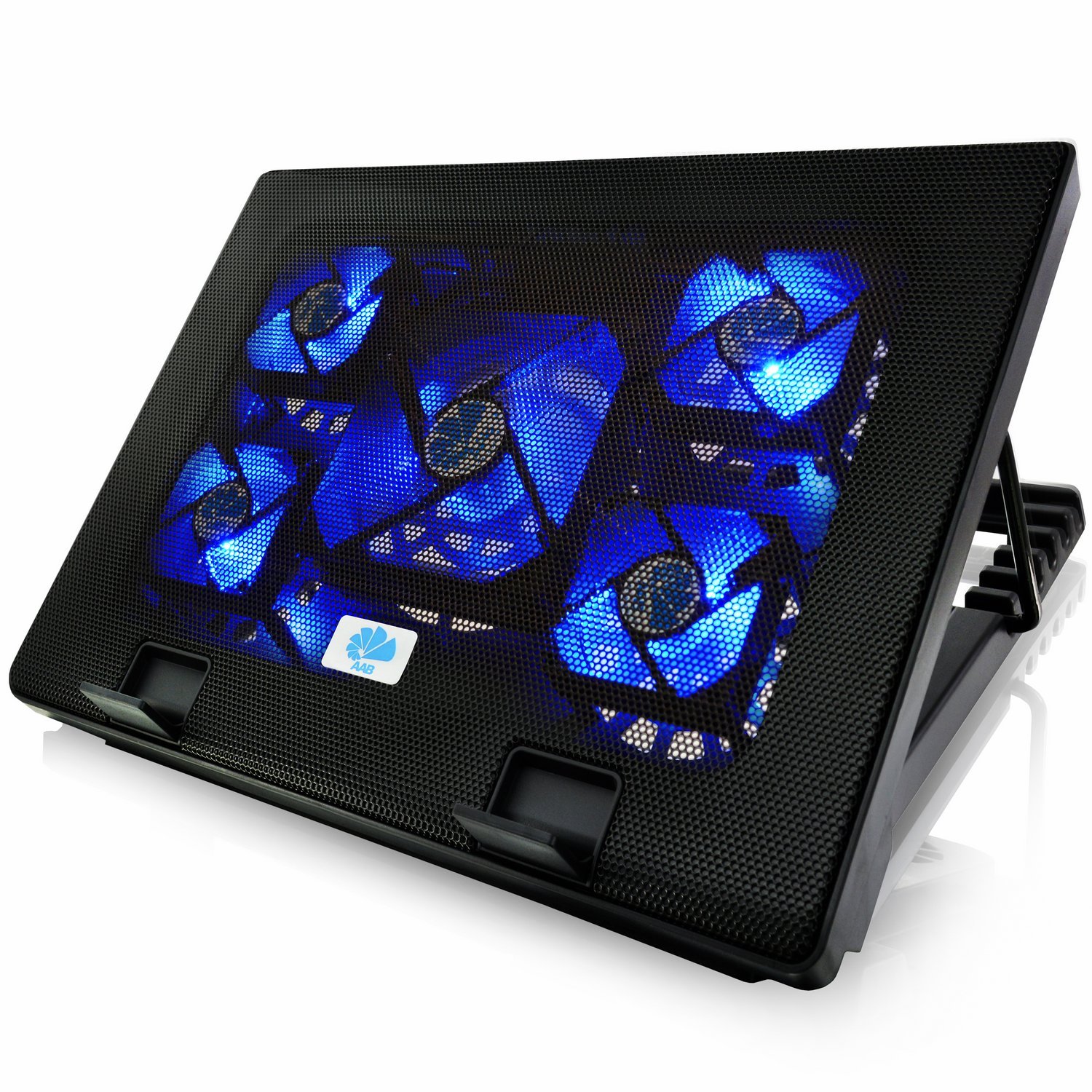 AABCOOLING NC71 - Laptop Cooling Pad with 5 Fans, Adjustable Tilt and Blue Backlight, Silent Laptop Cooler, Laptop Ventilator, PC Cooling Pad, PC Cooler