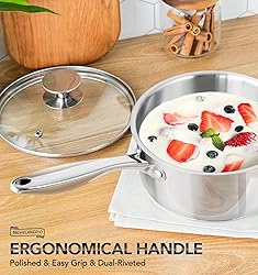 MICHELANGELO Stainless Steel Saucepan Set with Lids