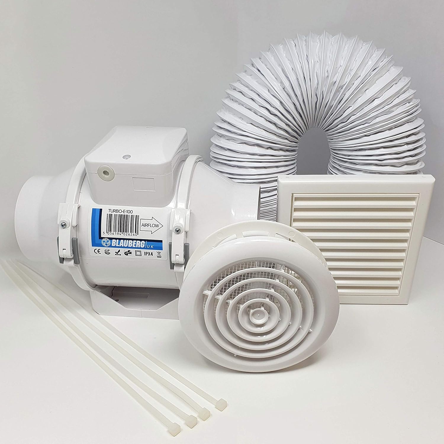 Complete Kit in White Colour- High Power Shower Extractor Fan with Timer for Bathroom En-Suite, Wet /Utility Rooms, Workshop - Image 3