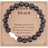 HUTIMY Shark Themed Gifts for Men Sharks Lovers Birthday Jewelry Items Stuff Shark Bracelet