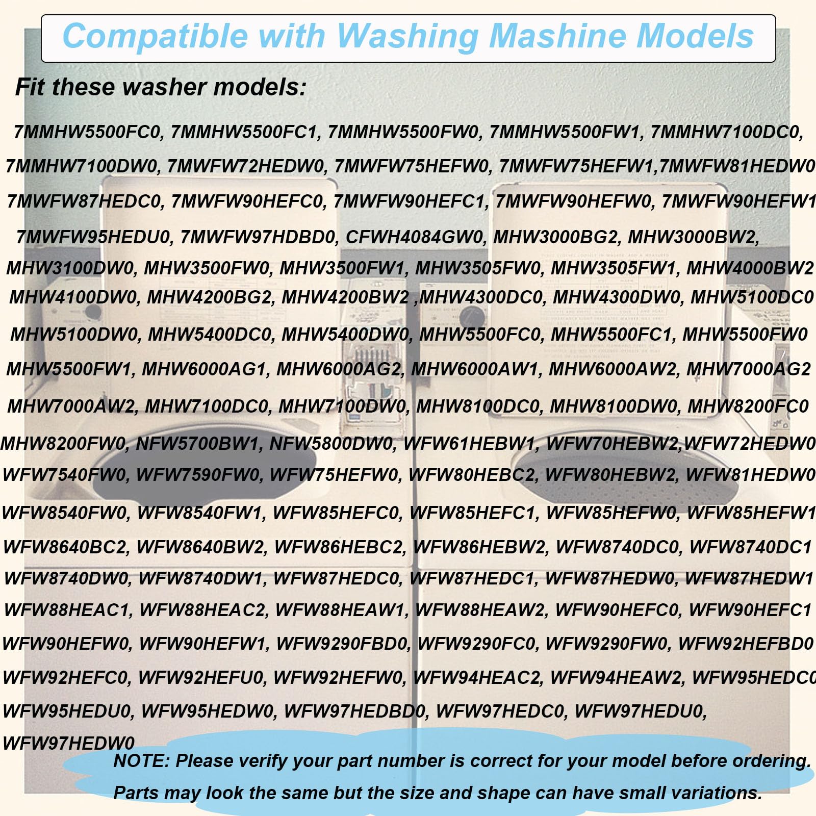 WPW10605427VR, W10425238 Washer Drain Pump Compatible with Whirlpool, Maytag WFW72HEDW0, WFW8540FW1, MHW3505FW1, 7MMHW5500FC0, WFW75HEFW0,MHW6000AG2, MHW4300DW0, WFW92HEFW, MHW5100DW0, 7MWFW81HEDW0