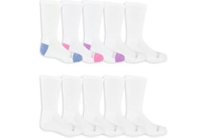 Fruit of the Loom Girls Everyday Ultra Soft Comfortable Cushioned Socks (10 Pack) sock
