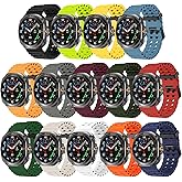 HAYONLIY Sport Silicone Bands Compatible for Samsung Galaxy Watch Ultra 47mm (2025/2024), Breathable Wristband Waterproof Replacement Soft Silicone Strap for Men Women