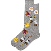 Hot Sox Men's Breakfast Socks 1 Pair, Grey Heather, Men's 10-13 Shoe