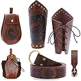 Yickoon 5PCS Renaissance Accessories Medieval Vintage Viking Leather Belt Pouch Waist Bag Halloween Renaissance Cosplay Costume Accessories